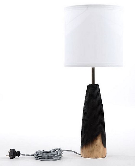Moran Woodworked_Charred Conical Lamp